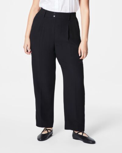 Spanx pants womens 2x black crepe tapered ankle plus size workwear office work
