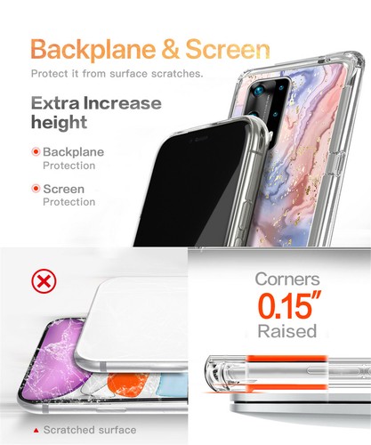 Funda protectora de silicona de mármol granito para teléfono Huawei P40 P30 P20 Pro P Smart 2019 - Imagen 7 de 60