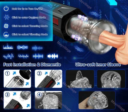 Male Masturbaters Automatic HandsFree Rotating Cup Thrusting Stroker Men Sex Toy - Picture 14 of 20