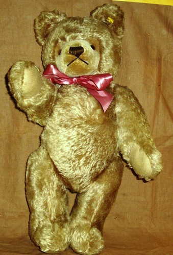 Steiff Teddy-Knopf, Fahne-ca. 51cm-Mohair-Note 1-2 - Picture 5 of 6