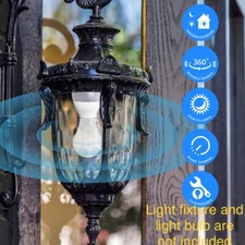 LED CFL Bulb Lamp Sockets of Motion Activated Radar Sensor Dusk to Dawn (1-Pack)