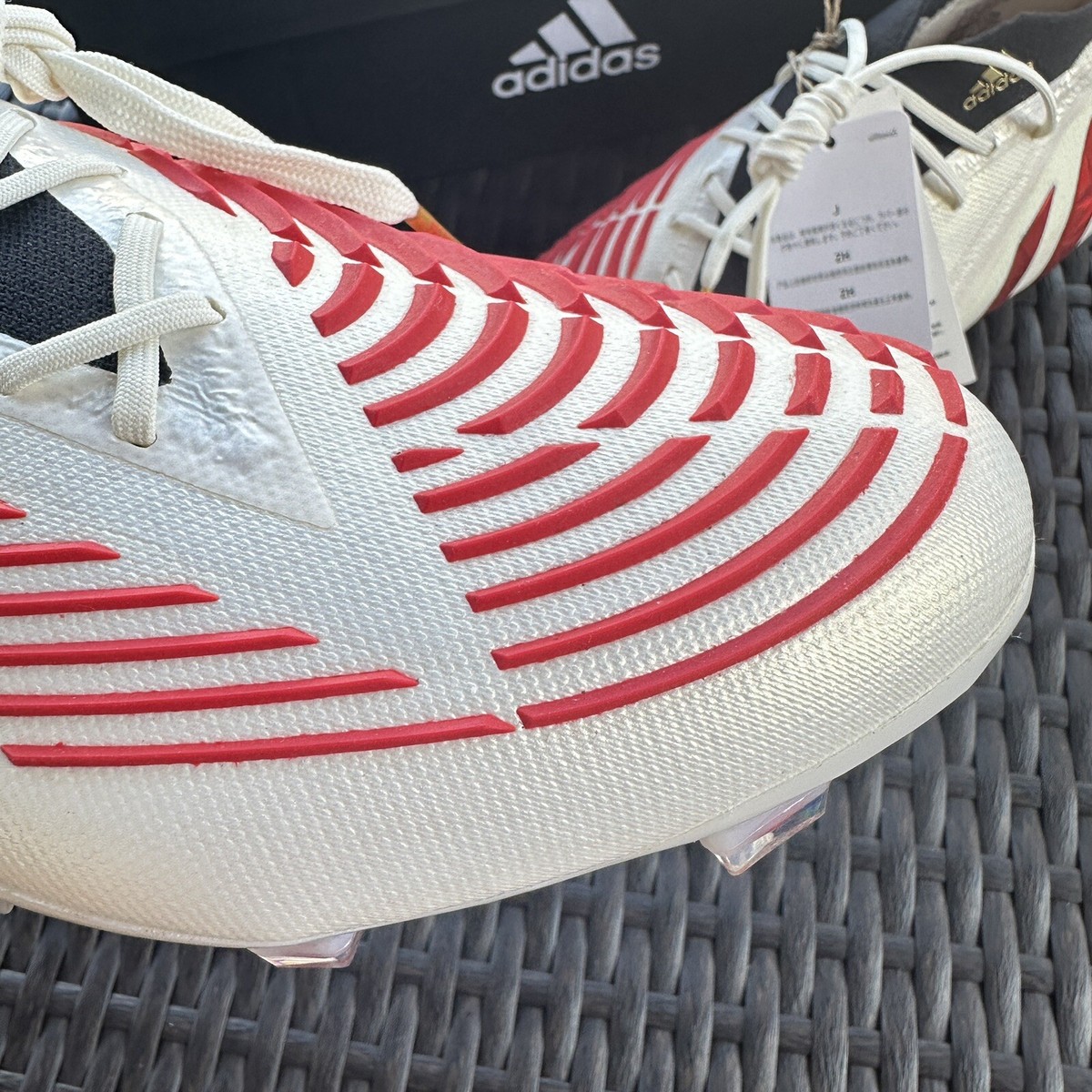 Adidas Predator Edge.1 FG Off White Vivid Red Men's Soccer Cleats