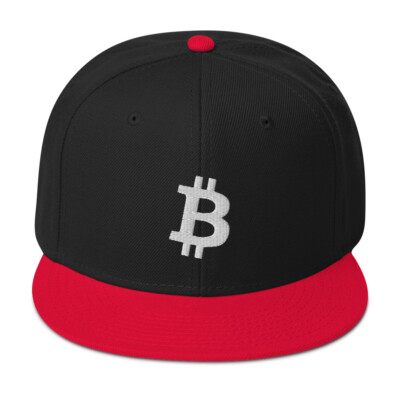 Bitcoin White Snapback Cap BTC Cryptocurrency Crypto Trader Gift Embroidery Hat