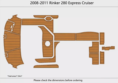2008 Rinker 280 Express Cruiser Swim Platform Cockpit EVA Pads Foam Flooring Mat