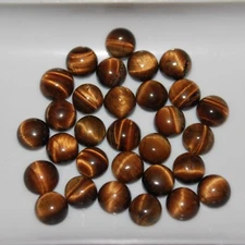 Natural Tiger Eye 8mm Flat Back Round Cabochon Loose Gemstone(s)
