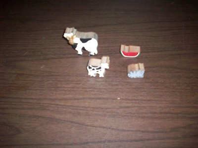 Wooden Cows Knick Knack    Slightly Used