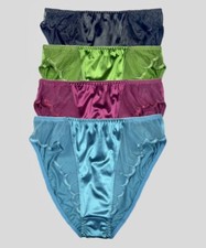 High Leg Satin Panty with Mesh Accents 4 Pack XL