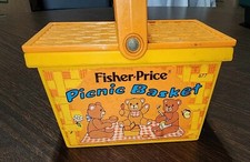 Vintage 1974 Fisher Price 677 Picnic Basket No Accessories Basket Only