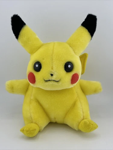 Vintage 1998 Nintendo Pokémon Pikachu Plush Stuff Bright Yellow Great Condition