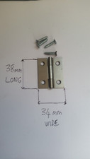 Silver Steel 38 mm Butt Hinges Fixed Pin Butt Cupboard Door Frame + Screws