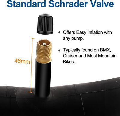Camera D'Aria 700x35/43c - Valvola Schrader 48mm – Gomma Resistente Per Bici Da Corsa E Ibrida