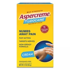 3 Pack Aspercreme with Lidocaine Maximum Strength Pain Relieving Cream 2.7 Oz Ea