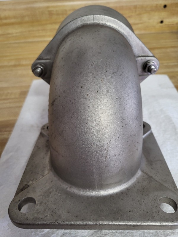 BJM STAINLESS STEEL DISCHARGE ELBOW 4" NPT FLANGE - NEW SURPLUS