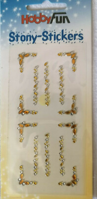 2 Pak. selbstklebende Sticker bernstein  Ecken Bordüren Strassbordüren (735