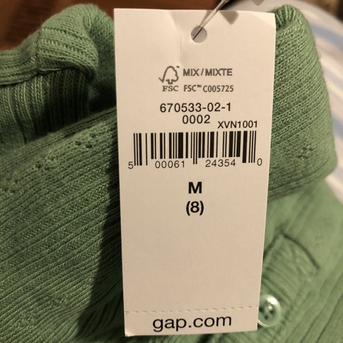 The Gap Teen Girls Cropped Henley T-Shirt Green M 8 - Picture 3 of 4