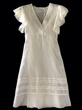 TORY BURCH "SUSANNA" DAISY PRINT FLUTTER SLEEVE SHEER MIDI DRESS RARE 2 $598