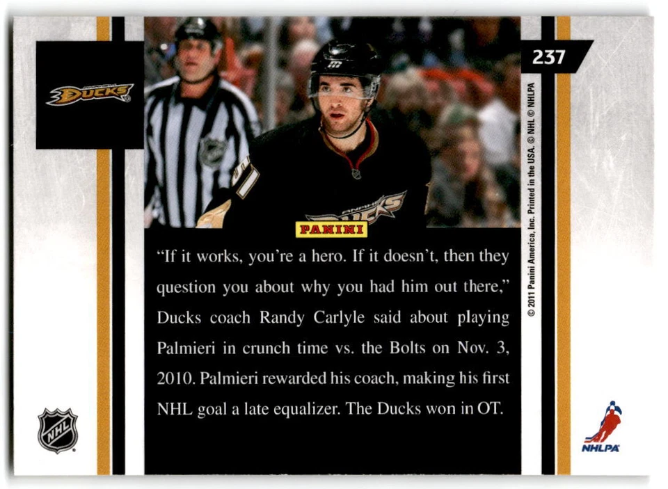 2010-11 Kyle Palmieri Panini Pinnacle Rookie - Image 2 of 2