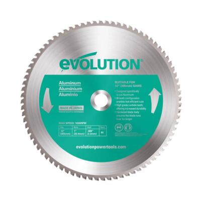 Evolution Power Tools Saw Blade 12'' 80-Teeth Aluminum Cutting High-Performance