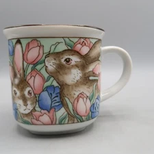 Vintage Takahashi San Francisco Easter Bunny Rabbit Ceramic Coffee Mug Japan
