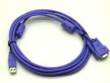  10-Pack Female DB9 Serial to Male USB Adapter Converter Cable Wire Purple 10Ft