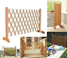 Expanding Fence Garden Screen Trellis Style Expands to 6'2" Freestanding Wood
