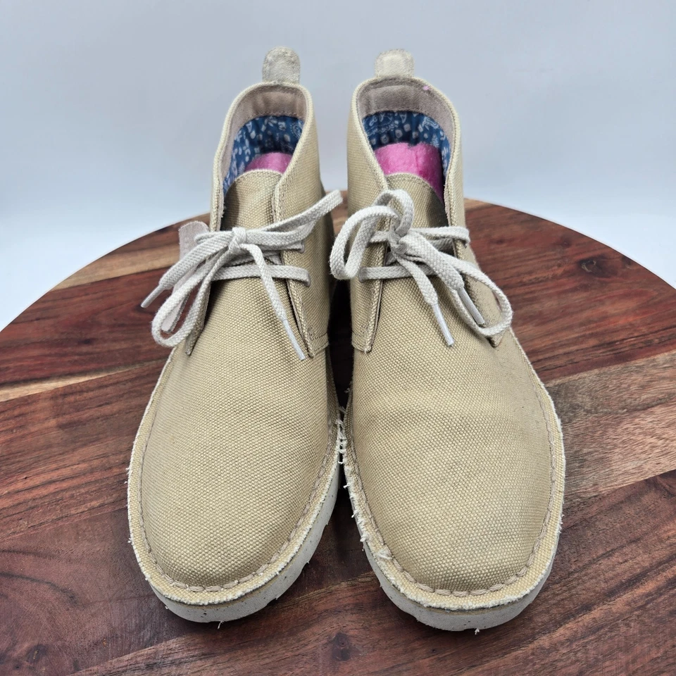 Botas Chukka Clarks Originales Para Mujer 8M Tostadas Lona Desierto Botines Ligeros Foto 3 de 4