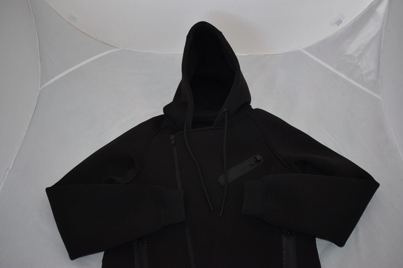 Alexander Wang x H&M felpa con cappuccio nera subacquea giacca biker cerniera uomo XS small