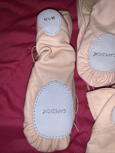CAPEZIO JULIET BALLET SHOE 5m 5w 11w Leather Canvas Pink 2027 2028 New - Picture 3 of 12