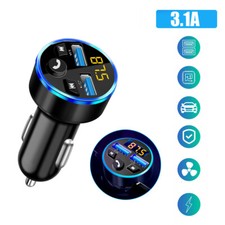 FM Transmitter Audio Receiver Car MP3 Player 3.1A 2-USB Charger Bluetooth 5.0 