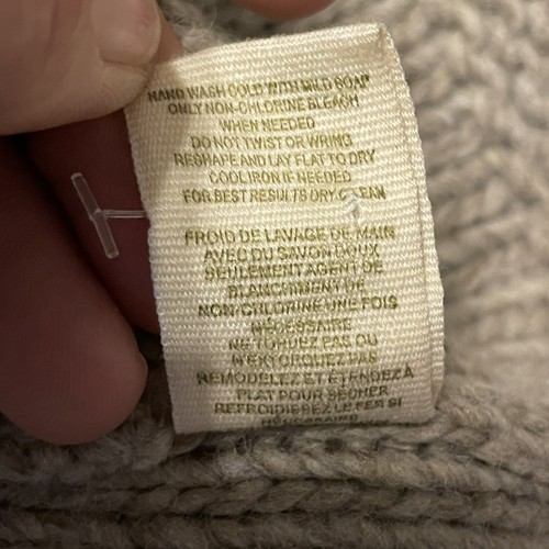 Free People Womens Knit Button Cardigan Sz S/M Wool Blend Beige Shawl Collar - Picture 9 of 13