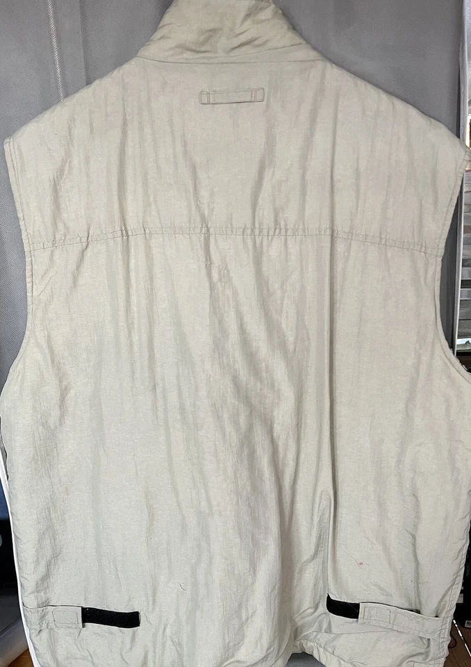 Chaleco Safari Ivy Crew Nylon XL Forro Acolchado Bolsillos Beige Foto 4 de 4