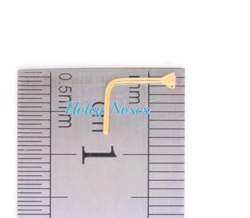 9K yellow gold 0.01ct Diamond Nose Stud Ring Pin Bone body jewellery coneset - Picture 5 of 6