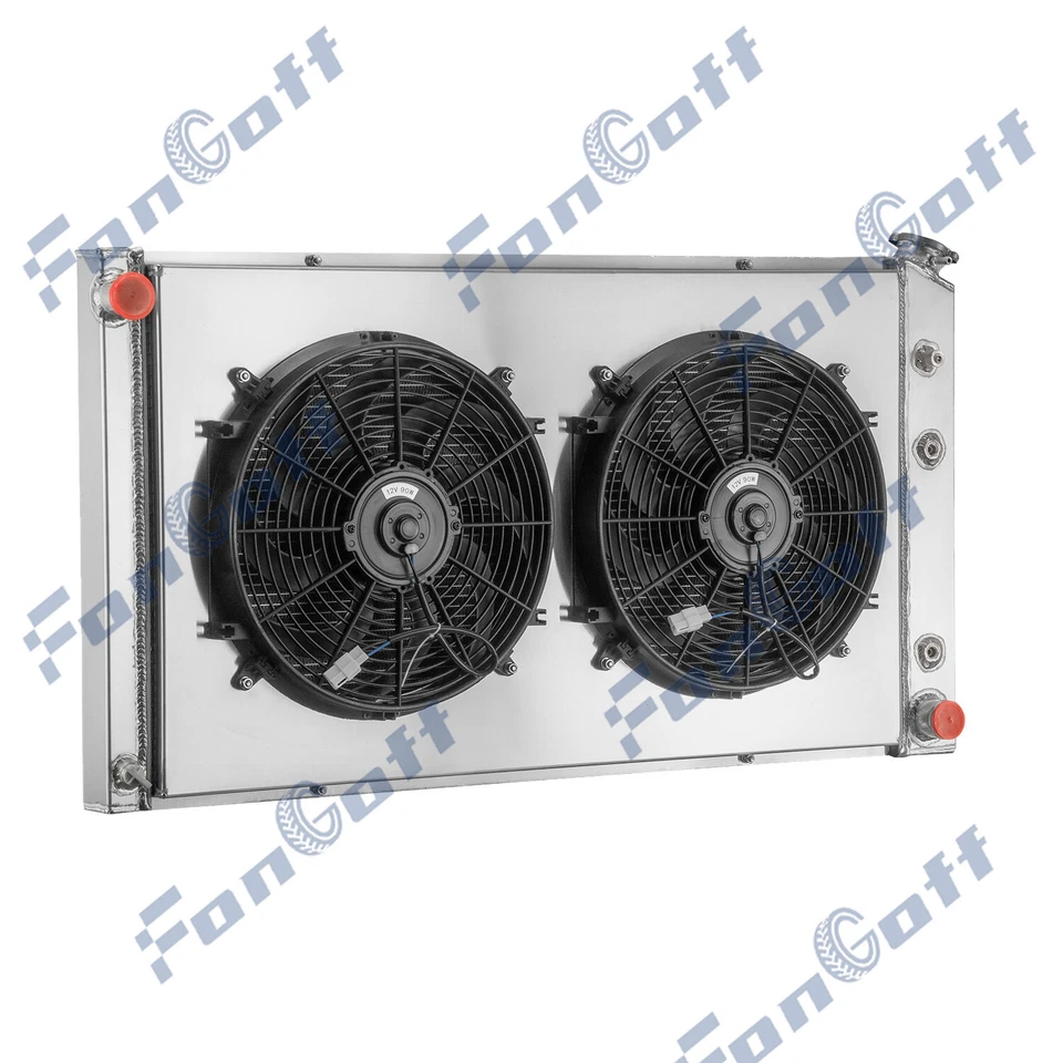 3 Row Radiator+Shroud Fan For 1989-1991 Chevy GMC V2500 V3500 R2500 R3500 7.4L - Image 3 of 4
