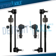 6pc Front Inner Outer Tie Rods + Sway Bar Links for 2015 2016-2020 Ford Mustang