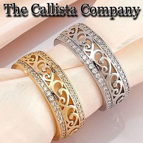 30K+ Sold LAB-CREATED RD CUT CLEAR 3A+ CZ GOLD or SILVER ETERNITY BAND SZ 5-9 ✓ - Image 2 of 4