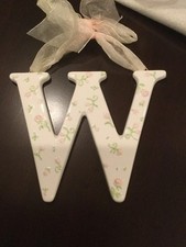 AMSCAN Ceramic Baby Wall Letter W Light Pink Different Designs 449099