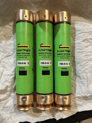 Bussmann FRS-R-50 Amp Fuses Class RK5 600 Volts  Qty-3