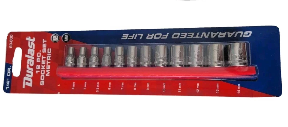 Duralast 12pc Socket Set Metric. Fully Chomed - Image 4 of 4