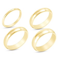 Comfort Fit 2MM 3MM 4MM 5MM Men Women Wedding Band Ring 10K Yellow Gold