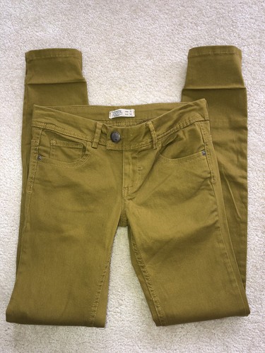 Pull&Bear PULL and BEAR JEANS Mex 26 Euro 36 27x31 Chartreuse Basic Denim RARE - Picture 12 of 17