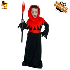 Boys Devil Costumes Kids Halloween Cosplay Costumes Black Red Robe