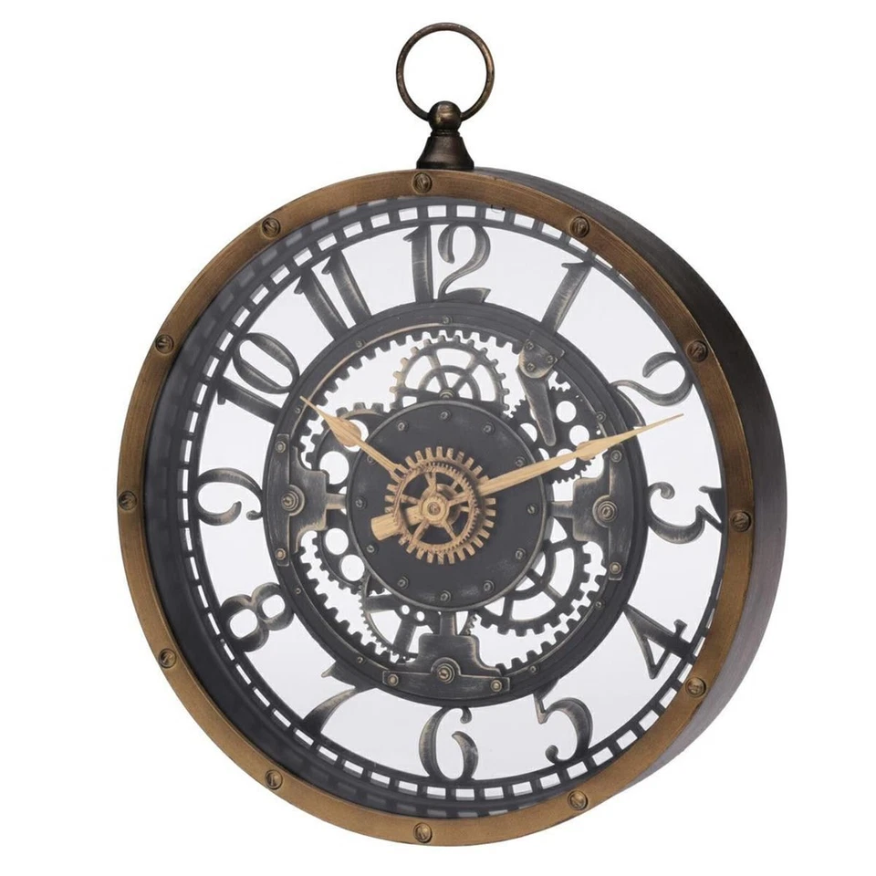 Industrial Style Replica Pocket Watch Gear Cog Steampunk Wall Clock - Image 4 of 4