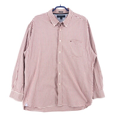 Tommy Hilfiger Men's 80s 2-Layer Fabric Checked Casual Shirt Size XL