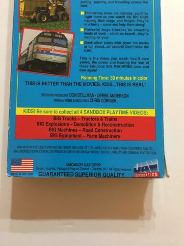 Big Trucks Tractors & Trains VHS By UAV Corp-TESTED-RARE VINTAGE 