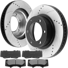 Front Drilled Disc Rotors Brake Pads for Toyota Tacoma 4Runner Cruiser B23 FL