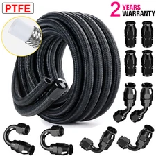 Braided Nylon PTFE E85 Fuel Line Hose Fittings Kit 4AN 6AN 8AN 10AN 10FT 20FT