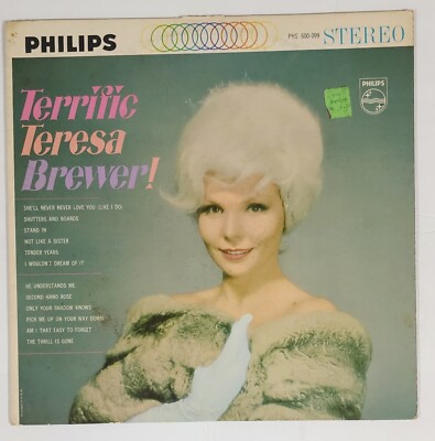 Teresa Brewer Terrific Teresa Brewer 1963 Lp Vinyl Philips PHS 600-099