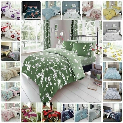 Reversible Duvet Quilt Cover Bedding Set Single Double King Size With Pillowcase