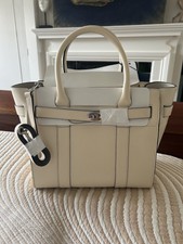 New Mulberry Zipped Bayswater Eggshell White Small Classic Grain Tote Rrp. £1495