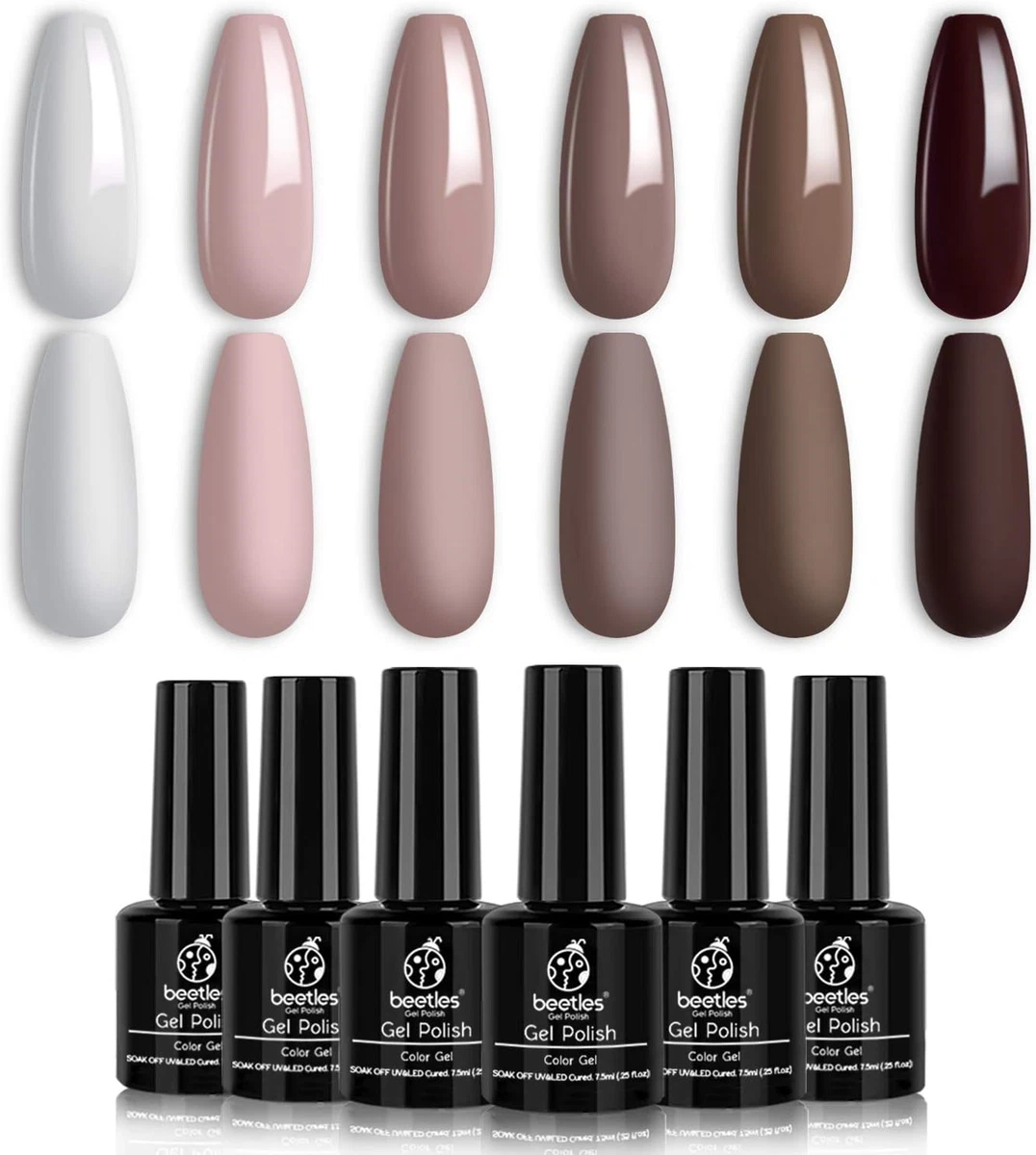 Anfillesan 12pcs Chocolate Coffee Color Nail Gel Polish Soak Off UV LED Top  Base | eBay